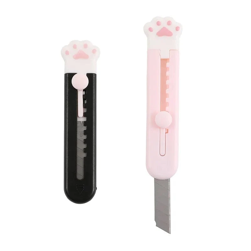Niedliches Allzweckmesser mit Katzenpfote und reizendem Flügel im Bowknot-Stil, Kartonschneider, Briefumschlagöffner, Postmesser, Schul- und Bürobedarf