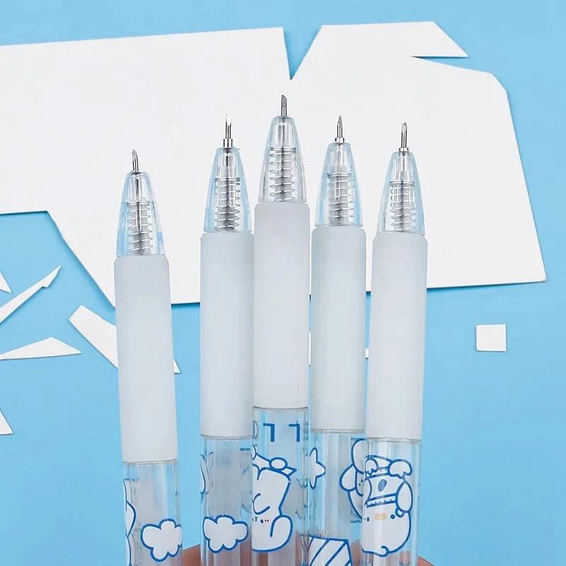 1 Stück Presse Cartoon Bär Kunst Universalmesser Stiftmesser Papierschneidewerkzeug Bastelwerkzeuge Präzisionsaufkleberschneider Schulbedarf