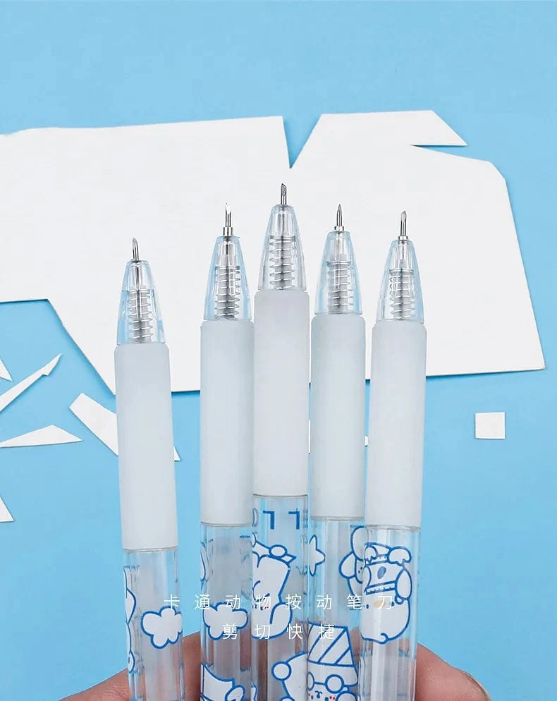 1 Stück Presse Cartoon Bär Kunst Universalmesser Stiftmesser Papierschneidewerkzeug Bastelwerkzeuge Präzisionsaufkleberschneider Schulbedarf