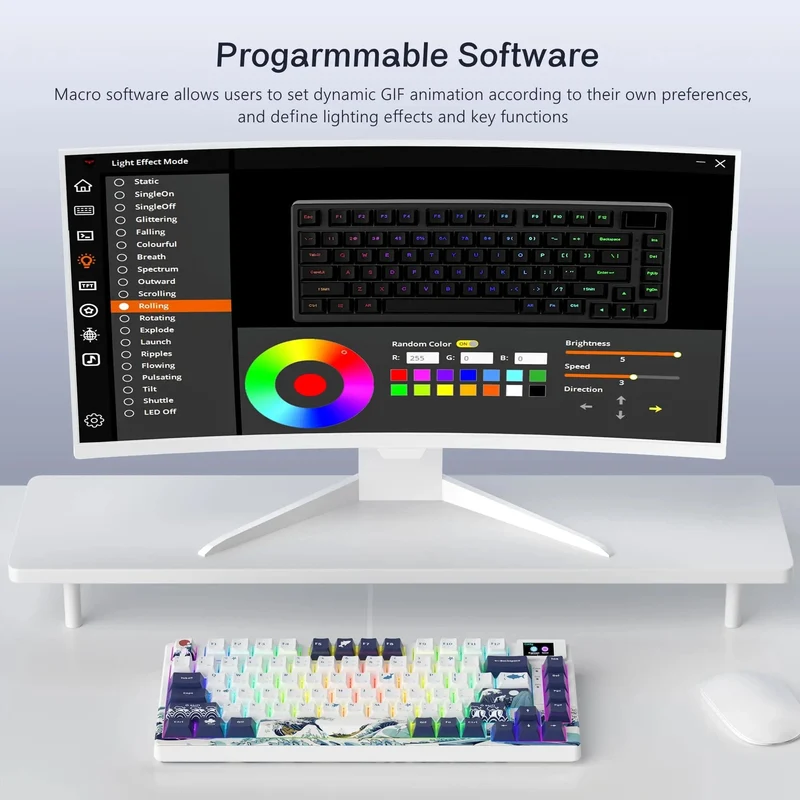 womier SK80 Mechanische Tastatur mit Dichtungsmontage, 81-Tasten-Gamer-Tastatur, 75 % Hot-Swap-RGB-Gaming-Tastatur mit Smart Display für den PC