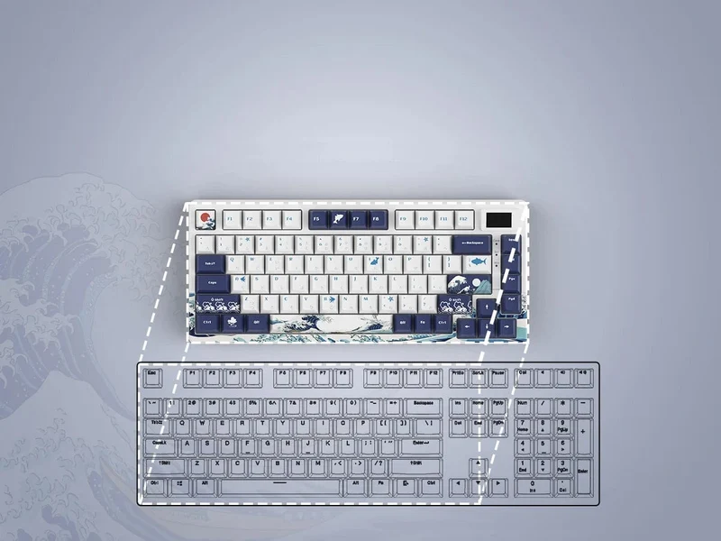 womier SK80 Mechanische Tastatur mit Dichtungsmontage, 81-Tasten-Gamer-Tastatur, 75 % Hot-Swap-RGB-Gaming-Tastatur mit Smart Display für den PC