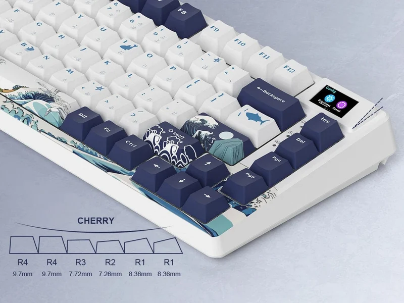 womier SK80 Mechanische Tastatur mit Dichtungsmontage, 81-Tasten-Gamer-Tastatur, 75 % Hot-Swap-RGB-Gaming-Tastatur mit Smart Display für den PC