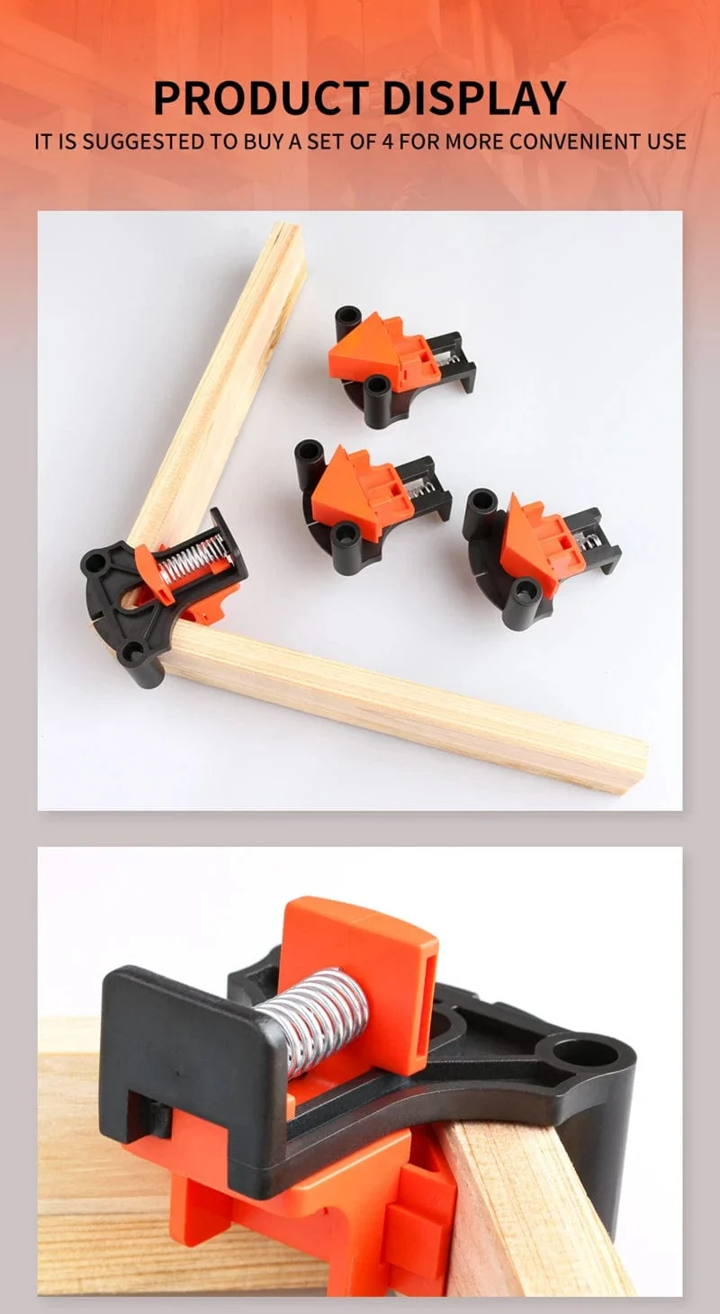 12-teiliges Klemmenset, 60/90/120 Grad, Eckklemme, Holzwinkelklemmen, Holzbearbeitungsrahmenklemme, Eckhalter, Holzbearbeitungs-Handwerkzeug
