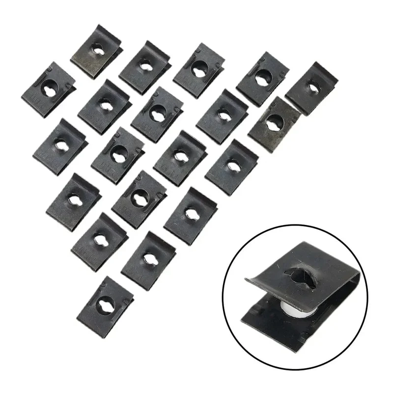 Heißes Angebot 20 Stücke Metall U-Typ Clips Für Auto-stoßstange Kotflügel Trim Panel Fastener Blatt Bord Fastener Tülle Clips Auto zubehör