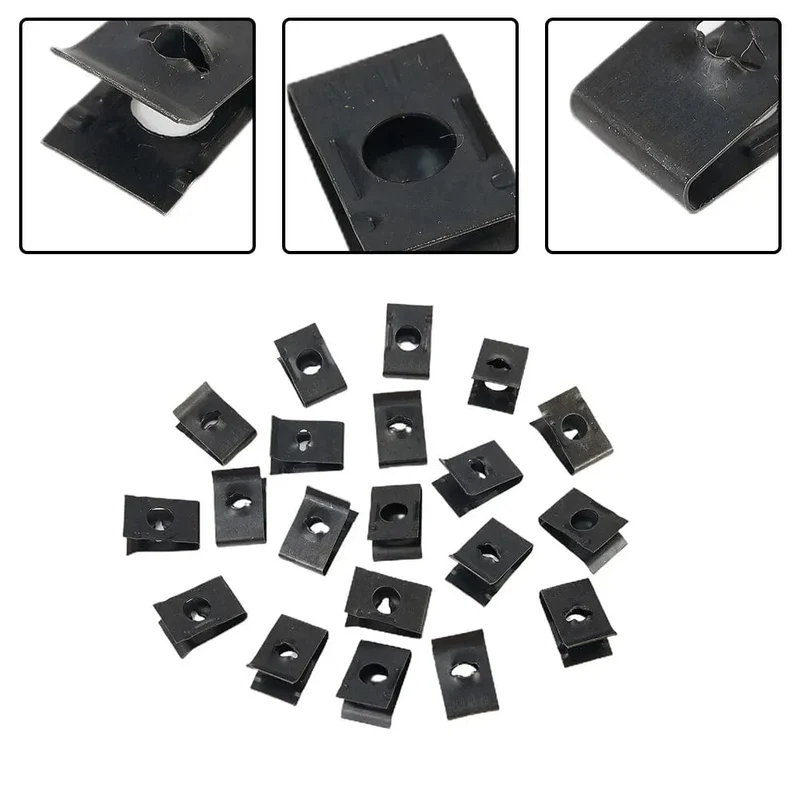 Heißes Angebot 20 Stücke Metall U-Typ Clips Für Auto-stoßstange Kotflügel Trim Panel Fastener Blatt Bord Fastener Tülle Clips Auto zubehör