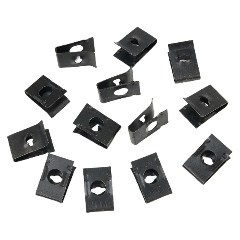 Heißes Angebot 20 Stücke Metall U-Typ Clips Für Auto-stoßstange Kotflügel Trim Panel Fastener Blatt Bord Fastener Tülle Clips Auto zubehör