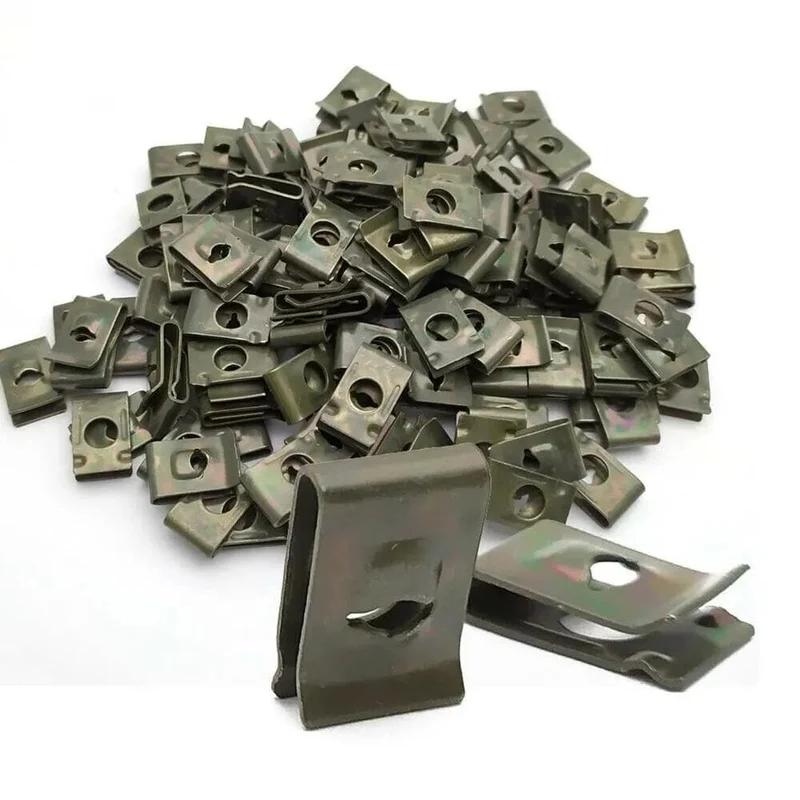 Heißes Angebot 20 Stücke Metall U-Typ Clips Für Auto-stoßstange Kotflügel Trim Panel Fastener Blatt Bord Fastener Tülle Clips Auto zubehör