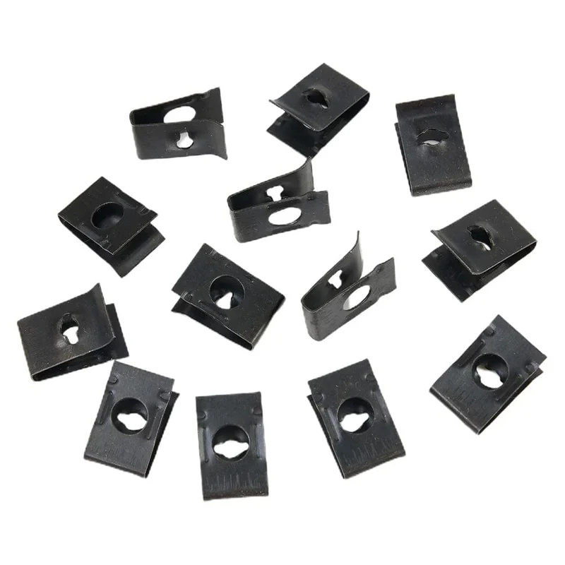 Heißes Angebot 20 Stücke Metall U-Typ Clips Für Auto-stoßstange Kotflügel Trim Panel Fastener Blatt Bord Fastener Tülle Clips Auto zubehör