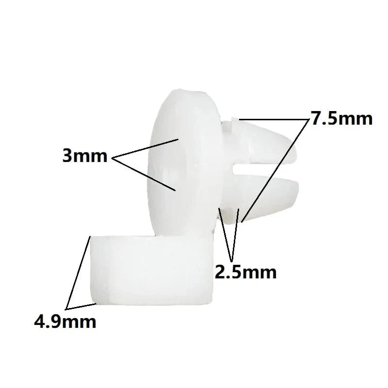 Universal-Türschlossstangenclip für Auto, Griffhalterung auf der Fahrerseite, passend für 3 mm-4 mm-Loch, Kunststoffnietbefestigungen, Autokabelclip