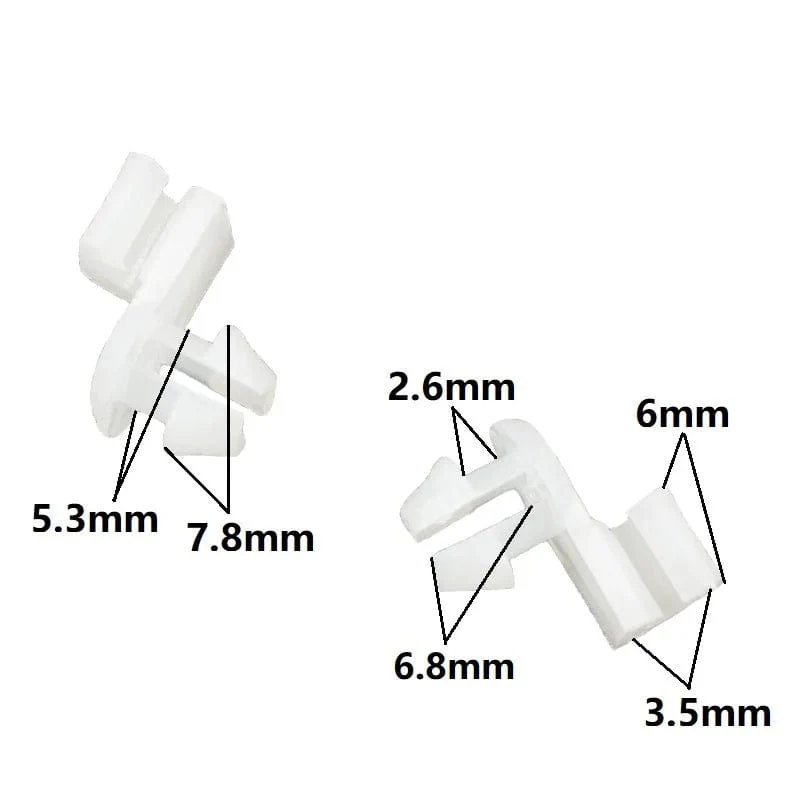 Universal-Türschlossstangenclip für Auto, Griffhalterung auf der Fahrerseite, passend für 3 mm-4 mm-Loch, Kunststoffnietbefestigungen, Autokabelclip
