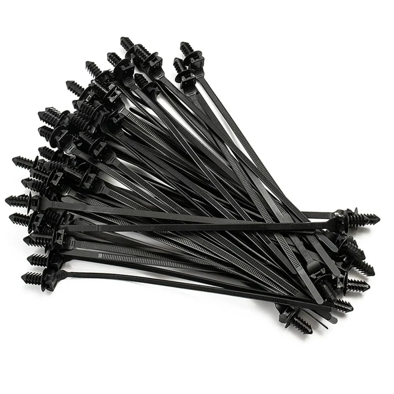 50/100 Stücke Auto Nylon Kabelbinder Feste Befestigungs Clips Kabelbaum Verschluss Kabel Klemme Clips Kabelbinder Management Auto draht