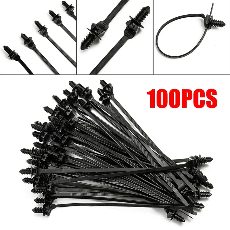 50/100 Stücke Auto Nylon Kabelbinder Feste Befestigungs Clips Kabelbaum Verschluss Kabel Klemme Clips Kabelbinder Management Auto draht
