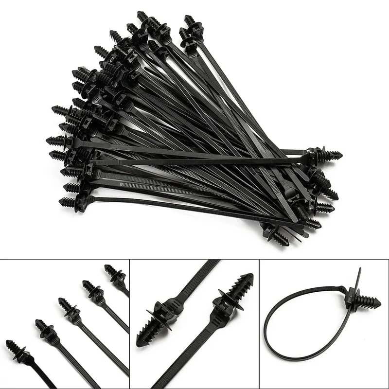 50/100 Stücke Auto Nylon Kabelbinder Feste Befestigungs Clips Kabelbaum Verschluss Kabel Klemme Clips Kabelbinder Management Auto draht