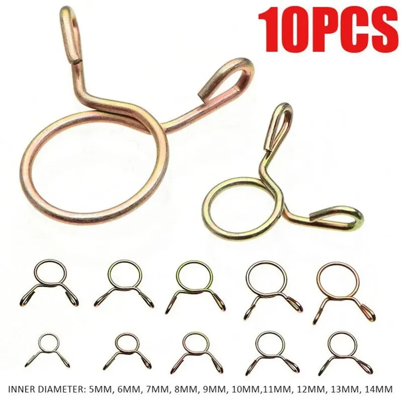 10 Stücke Luftschläuche Schlauchschellen Sortiment Kit Feste Feder Hoop 5-31MM Verzinkt Rohrclip