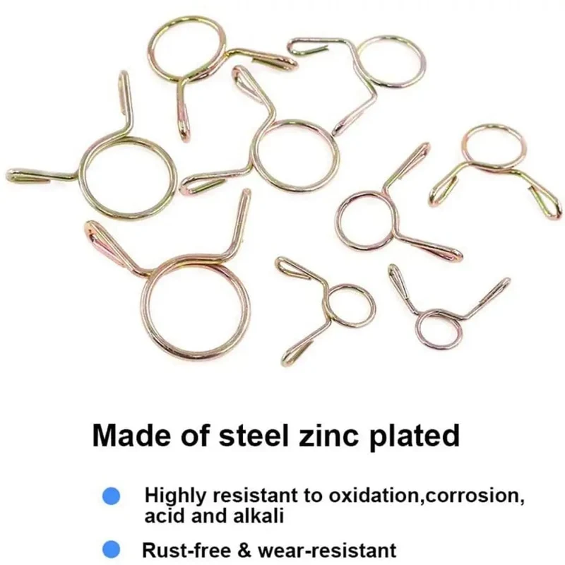 10 Stücke Luftschläuche Schlauchschellen Sortiment Kit Feste Feder Hoop 5-31MM Verzinkt Rohrclip