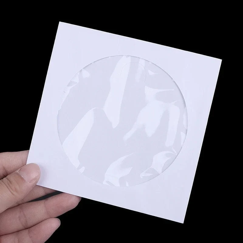 10/50 STÜCKE Weiß 12.5*12.5 CM CD DVD Disc Papierhüllen Umschläge Aufbewahrung Klare Fensterhülle Klappe Weiß Gefaltete Papiertüte CD-Hüllen