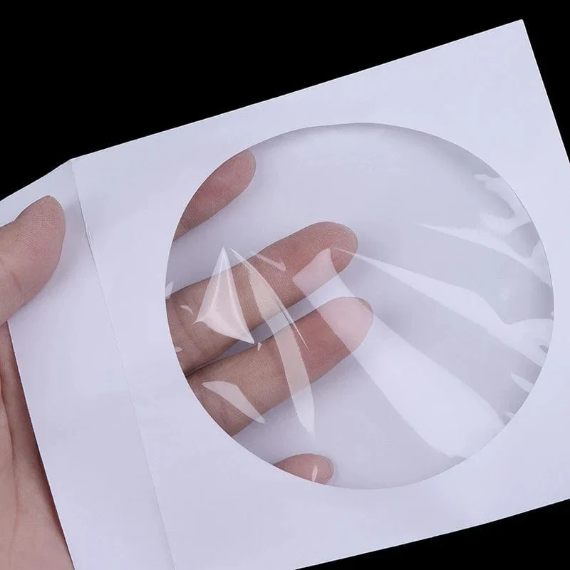 10/50 STÜCKE Weiß 12.5*12.5 CM CD DVD Disc Papierhüllen Umschläge Aufbewahrung Klare Fensterhülle Klappe Weiß Gefaltete Papiertüte CD-Hüllen