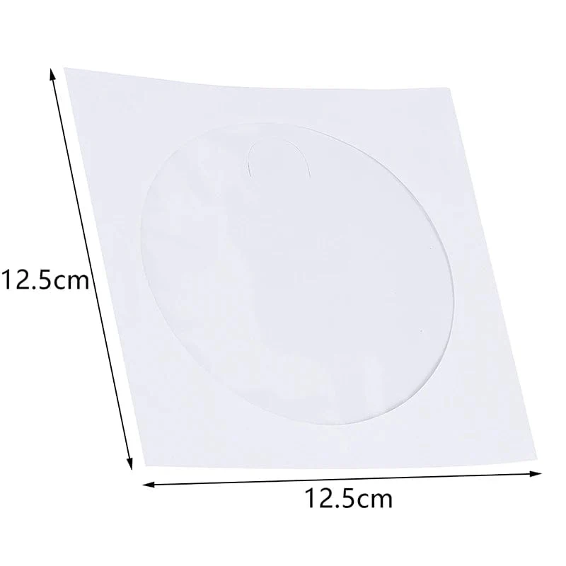 10/50 STÜCKE Weiß 12.5*12.5 CM CD DVD Disc Papierhüllen Umschläge Aufbewahrung Klare Fensterhülle Klappe Weiß Gefaltete Papiertüte CD-Hüllen