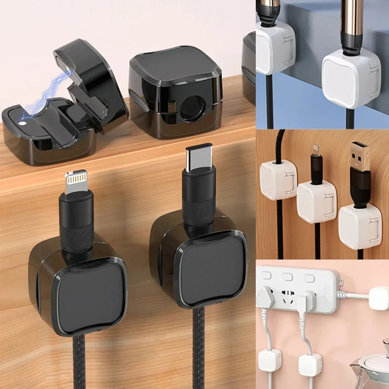 24/6 STÜCKE Magnetische Mini-Kabel-Organizer-Clips Kabel USB-Ladekabel-Clips Manager Kabelhalter Wickler Wandhaken im Haus