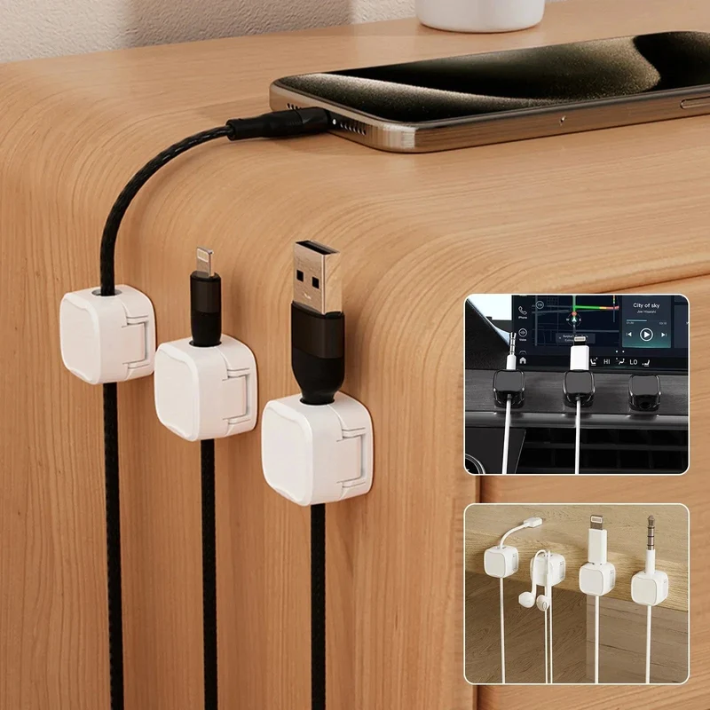 24/6 STÜCKE Magnetische Mini-Kabel-Organizer-Clips Kabel USB-Ladekabel-Clips Manager Kabelhalter Wickler Wandhaken im Haus