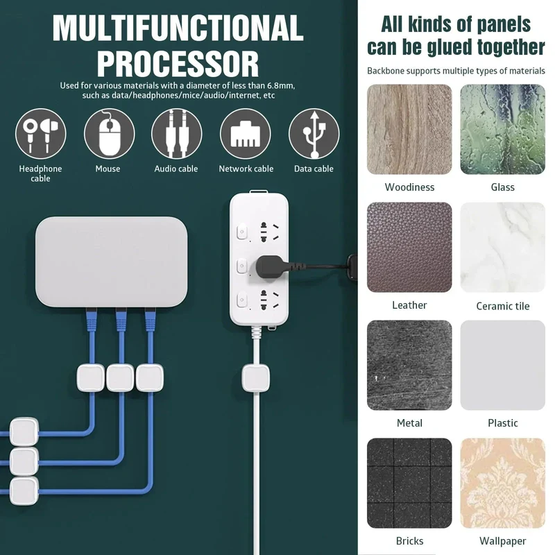 24/6 STÜCKE Magnetische Mini-Kabel-Organizer-Clips Kabel USB-Ladekabel-Clips Manager Kabelhalter Wickler Wandhaken im Haus