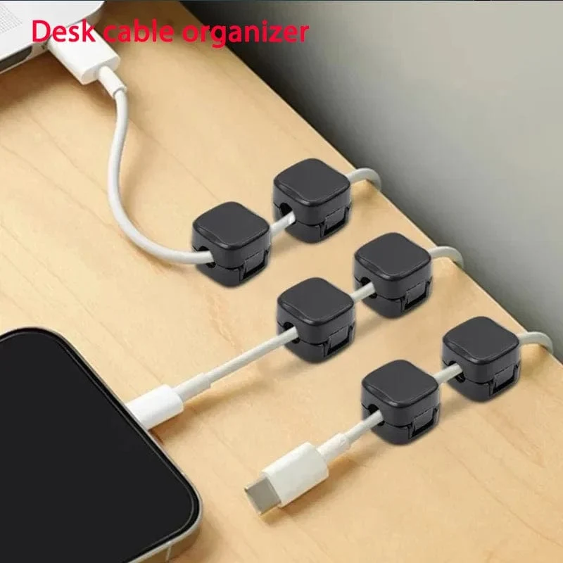 Magnetischer Kabelclip, Kabelhalter, selbstklebender Kabelhalter, Kabel-Organizer, USB-Ladekabelwickler für Büro, Desktop, Zuhause
