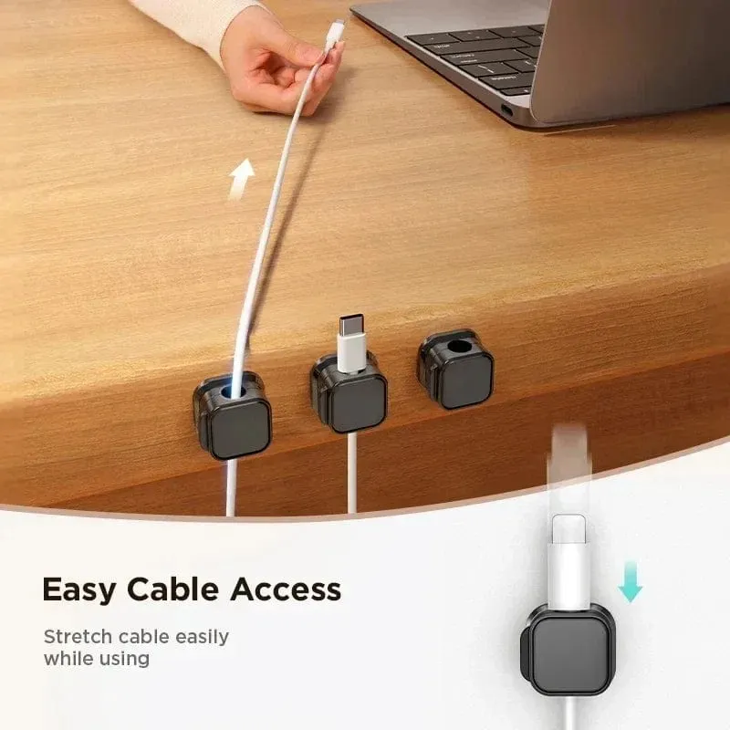 Magnetischer Kabelclip, Kabelhalter, selbstklebender Kabelhalter, Kabel-Organizer, USB-Ladekabelwickler für Büro, Desktop, Zuhause
