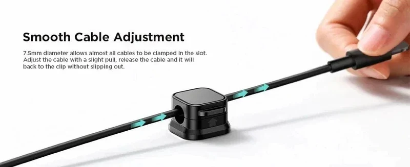 Magnetischer Kabelclip, Kabelhalter, selbstklebender Kabelhalter, Kabel-Organizer, USB-Ladekabelwickler für Büro, Desktop, Zuhause
