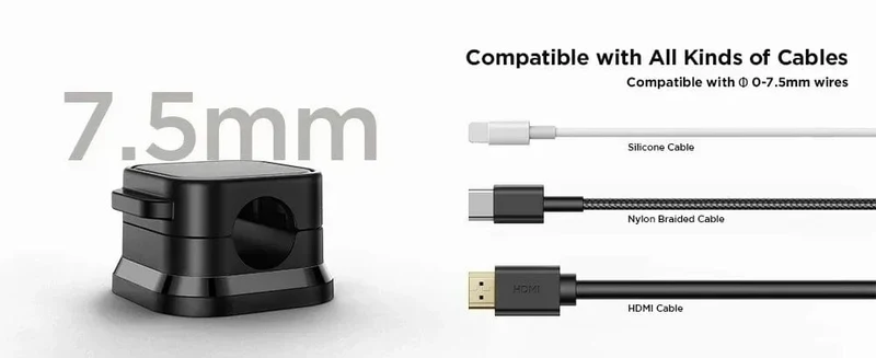 Magnetischer Kabelclip, Kabelhalter, selbstklebender Kabelhalter, Kabel-Organizer, USB-Ladekabelwickler für Büro, Desktop, Zuhause