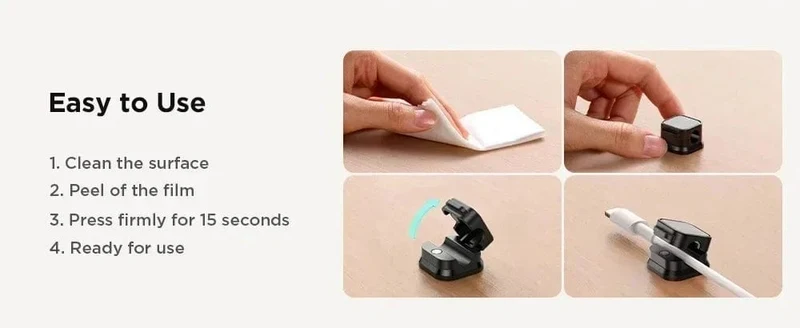 Magnetischer Kabelclip, Kabelhalter, selbstklebender Kabelhalter, Kabel-Organizer, USB-Ladekabelwickler für Büro, Desktop, Zuhause