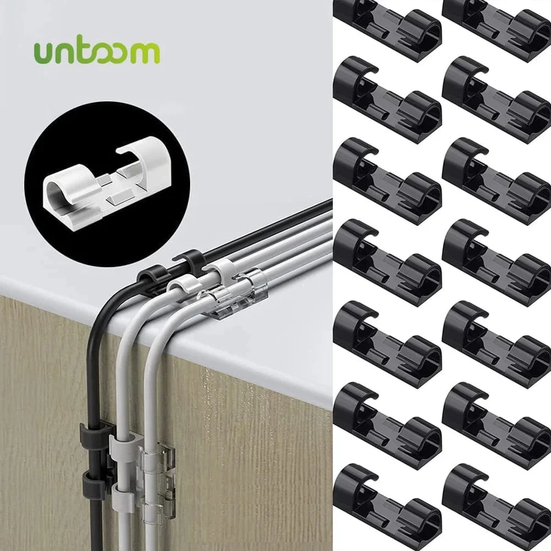 Untoom Kabel-Organizer-Clips für die Desktop-Wand, USB-Kabelmanagement, Drahtwickler, Manager, PC-Kabel, Handy-Ladedatenleitungswickler