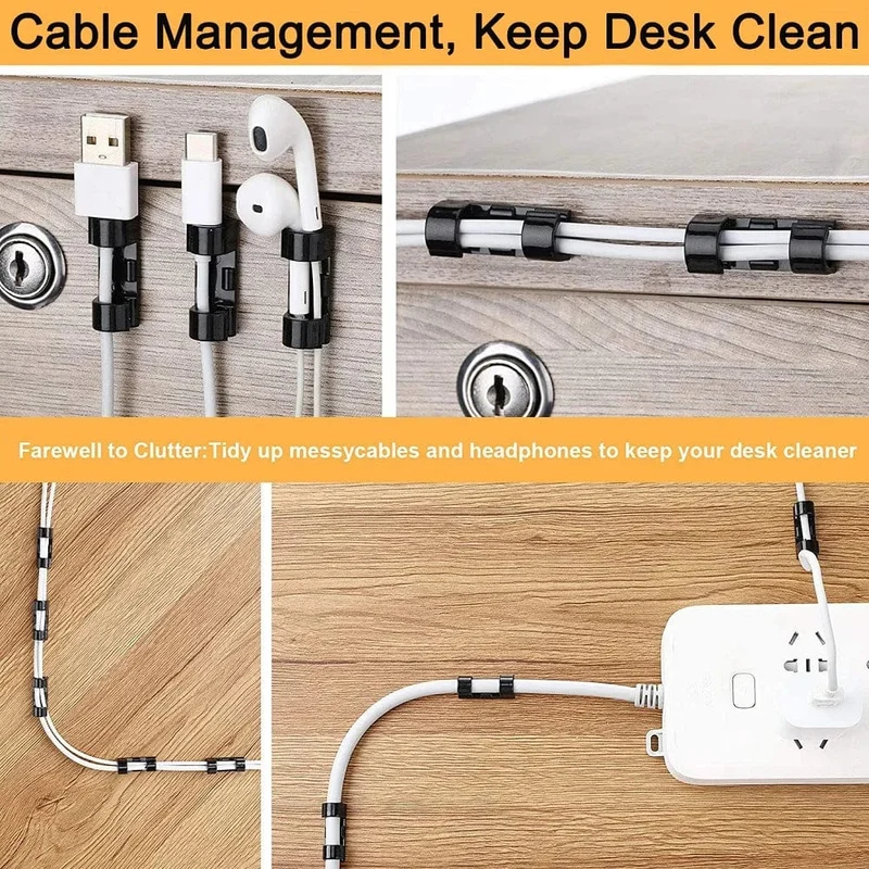 Untoom Kabel-Organizer-Clips für die Desktop-Wand, USB-Kabelmanagement, Drahtwickler, Manager, PC-Kabel, Handy-Ladedatenleitungswickler