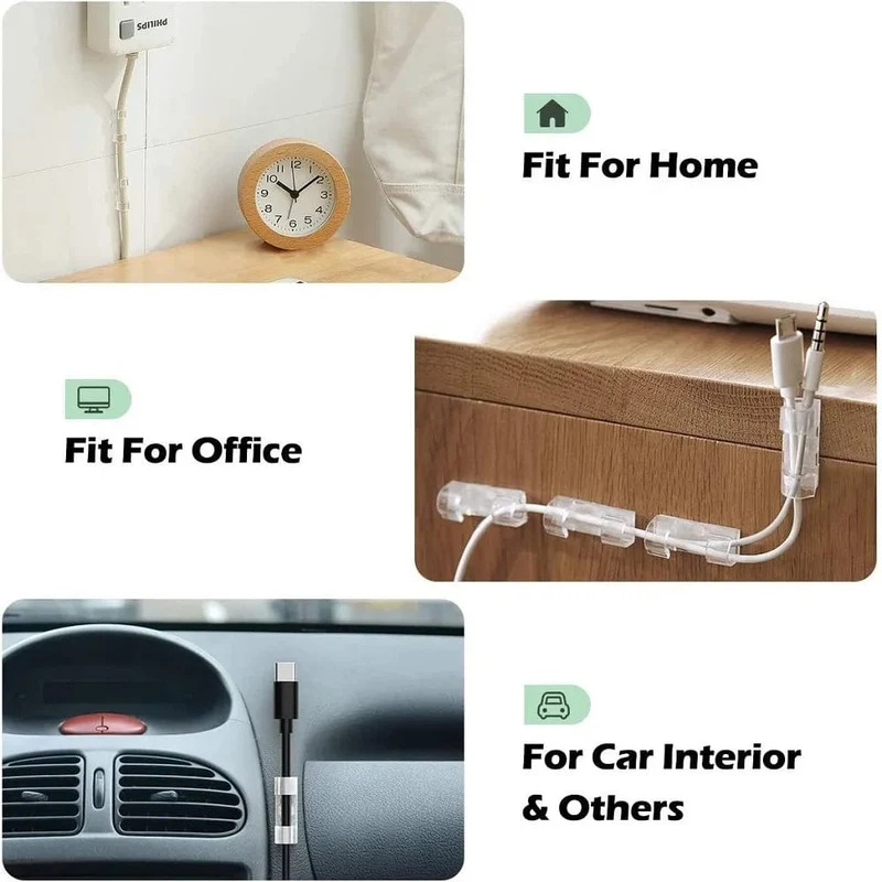 Untoom Kabel-Organizer-Clips für die Desktop-Wand, USB-Kabelmanagement, Drahtwickler, Manager, PC-Kabel, Handy-Ladedatenleitungswickler