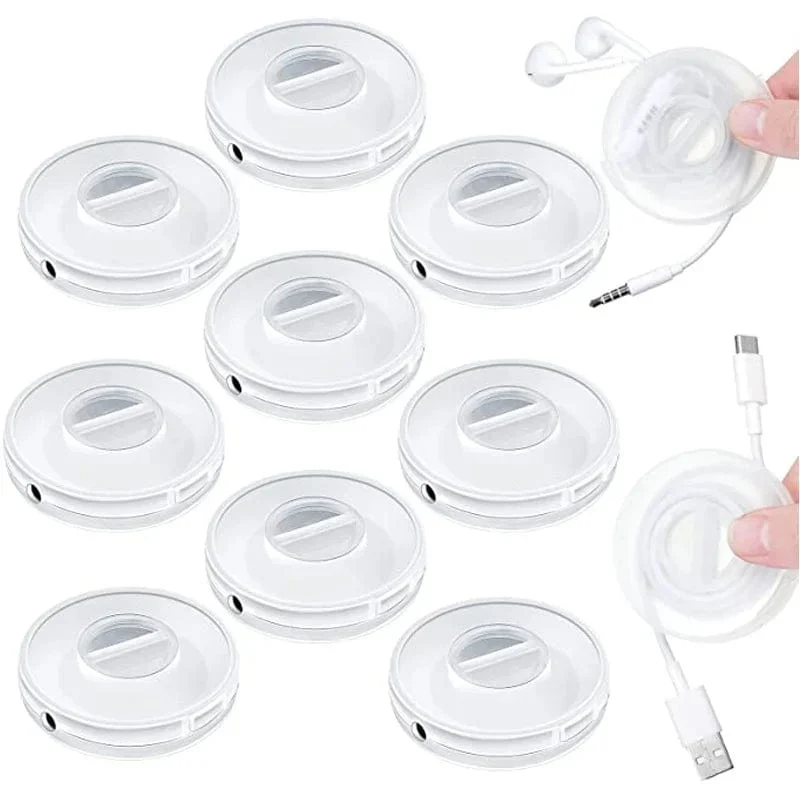 1/2/3 Stück Transparenter Ladekabel-Organizer Tragbarer Ladegerätkabelhalter Runder Aufbewahrungskoffer Einziehbare Rollenbox Kabelaufwicklung