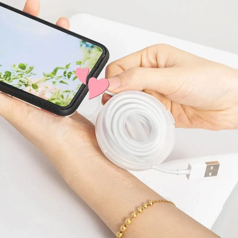 1/2/3 Stück Transparenter Ladekabel-Organizer Tragbarer Ladegerätkabelhalter Runder Aufbewahrungskoffer Einziehbare Rollenbox Kabelaufwicklung