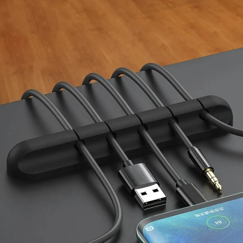 Kabel-Organizer-Management, Drahthalter, flexibler USB-Kabelwickler, ordentliche Silikon-Clips für Maus, Tastatur, Kopfhörerschutz