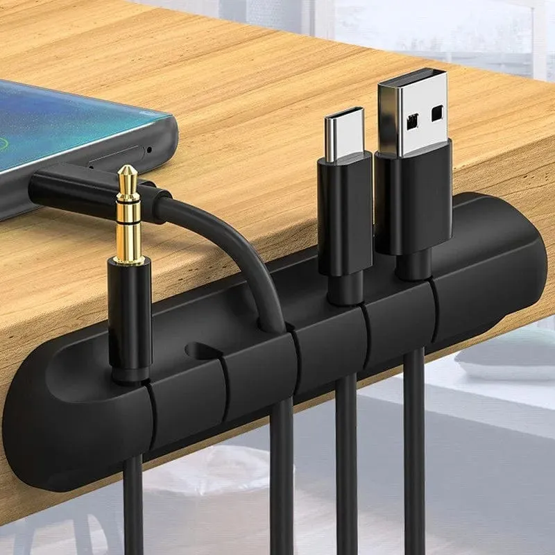Kabel-Organizer-Management, Drahthalter, flexibler USB-Kabelwickler, ordentliche Silikon-Clips für Maus, Tastatur, Kopfhörerschutz