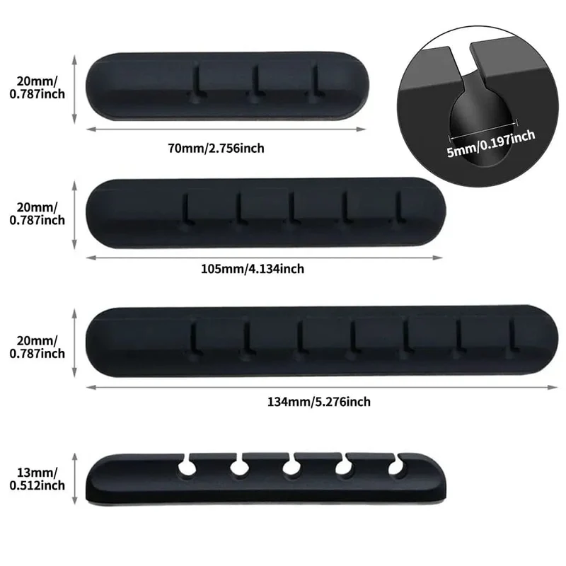 Kabel-Organizer-Management, Drahthalter, flexibler USB-Kabelwickler, ordentliche Silikon-Clips für Maus, Tastatur, Kopfhörerschutz