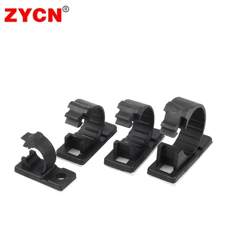 20 STK Selbstklebende Kabel-Organizer-Clips Kabelmanagement-Halter USB-Winder Desktop-Leitungsklemme Klebrige Einstellbar LY-4/6/8 Schwarz