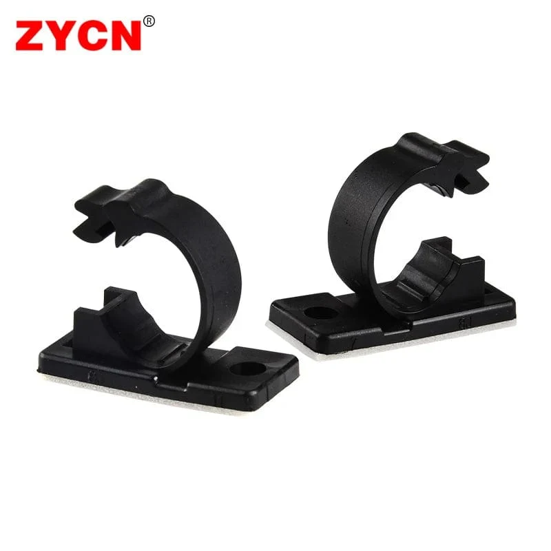 20 STK Selbstklebende Kabel-Organizer-Clips Kabelmanagement-Halter USB-Winder Desktop-Leitungsklemme Klebrige Einstellbar LY-4/6/8 Schwarz