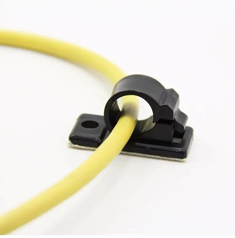 20 STK Selbstklebende Kabel-Organizer-Clips Kabelmanagement-Halter USB-Winder Desktop-Leitungsklemme Klebrige Einstellbar LY-4/6/8 Schwarz
