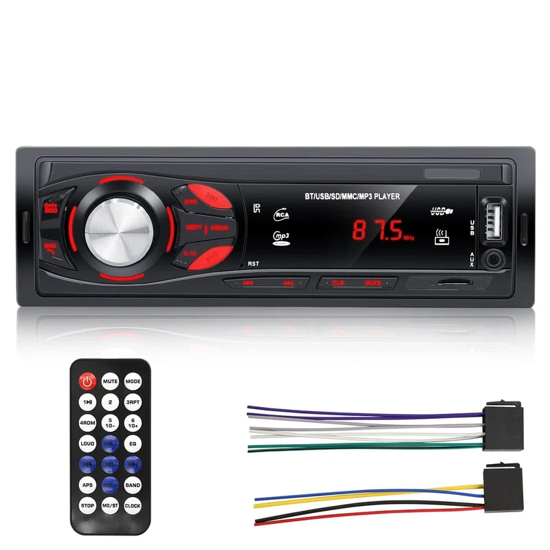 HIVOZ Autoradio Audio 1 Din Bluetooth Stereo Freisprecheinrichtung MP3-Player FM-Empfänger Mit AUX/USB/TF-Karte Im Armaturenbrett-Kit