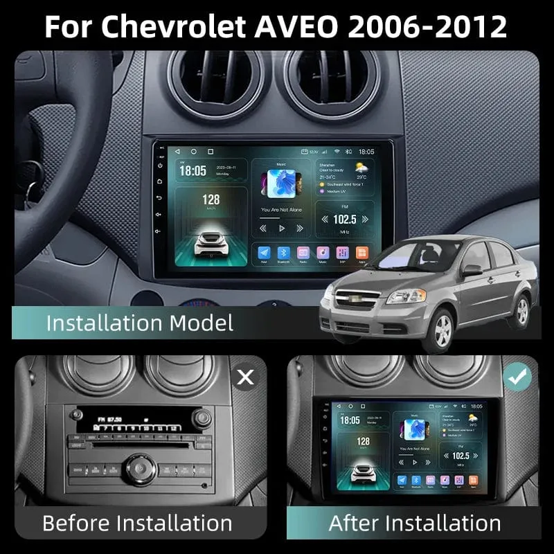 2Din Android 12 Autoradio für Chevrolet AVEO T250 2006-2012 Multimedia-Player Carplay Auto Autoradio Navigator Stereo Kopfeinheit