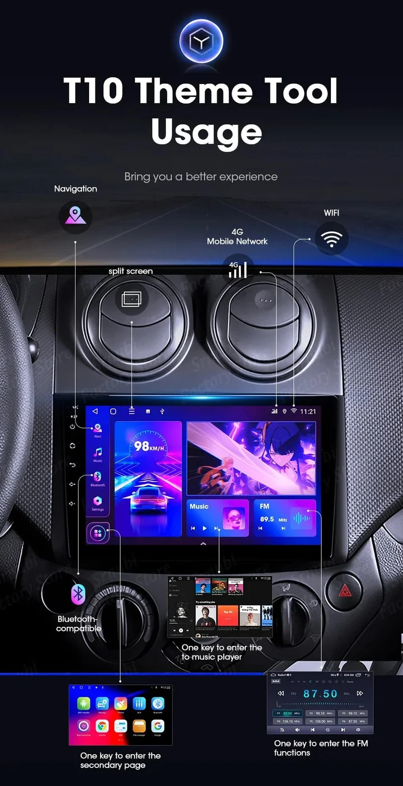 2Din Android 12 Autoradio für Chevrolet AVEO T250 2006-2012 Multimedia-Player Carplay Auto Autoradio Navigator Stereo Kopfeinheit