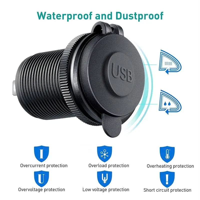 USB-Buchse im Auto Quick Charge PD 3.0 Autoladegerät 60W Steckdose für 12V 24V Motorrad Boot Marine Truck ATV
