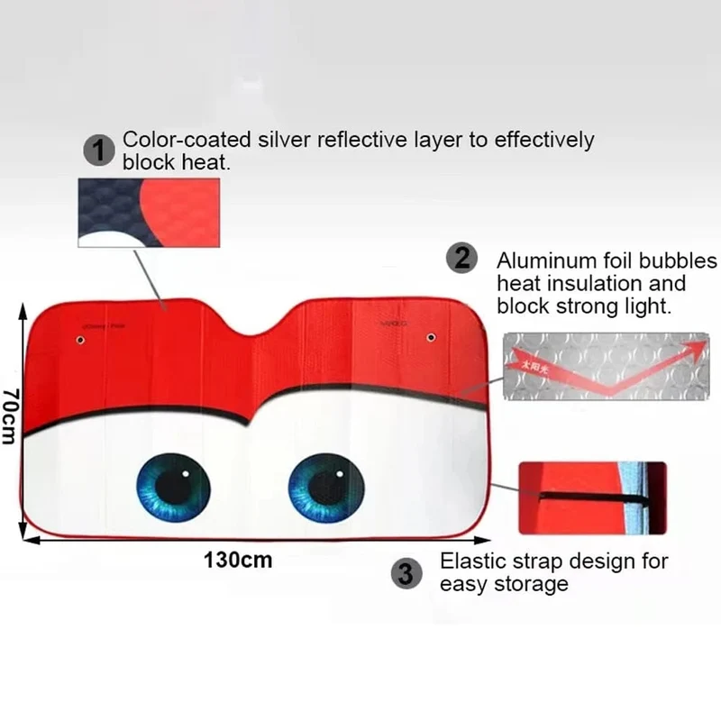 Auto-Sonnenschutz, 4 Farben, Augen, beheizbarer Windschutzscheiben-Sonnenschutz, Autofenster-Windschutzscheiben-Abdeckung, Sonnenschutz, Auto-Sonnenblende, Autoabdeckungen
