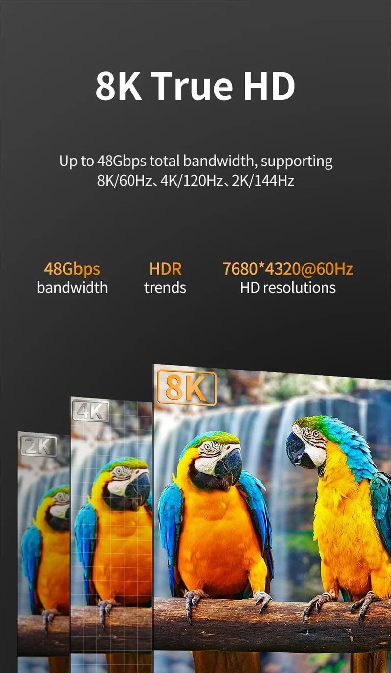 8K HDMI 2.1 Kabel 4K@120Hz 8K@60Hz 48Gbps EARC ARC HDCP Ultra High Speed ​​HDR Für RTX Videokabel PC Laptop Projektor HD TV PS5