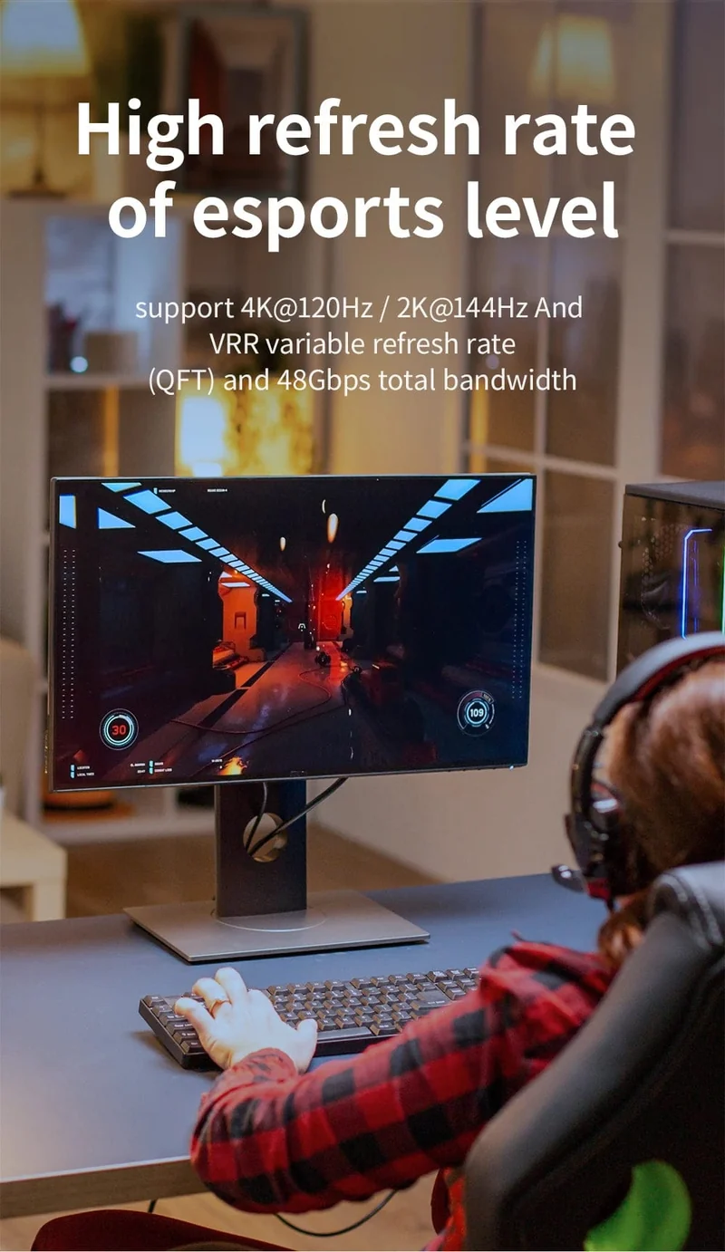 8K HDMI 2.1 Kabel 4K@120Hz 8K@60Hz 48Gbps EARC ARC HDCP Ultra High Speed ​​HDR Für RTX Videokabel PC Laptop Projektor HD TV PS5