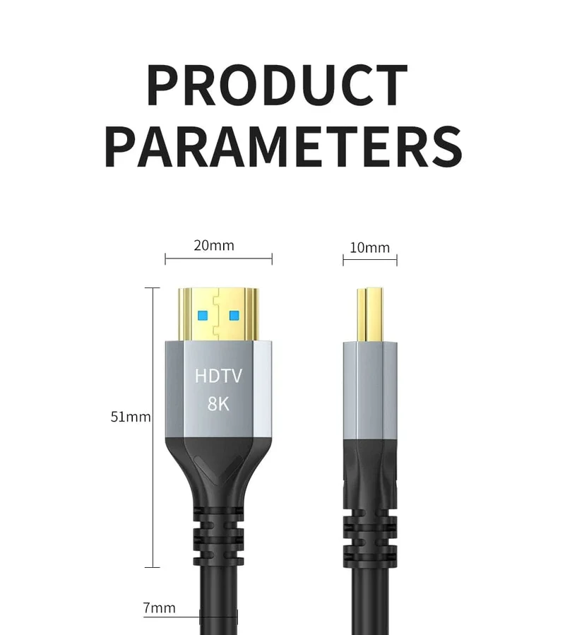 8K HDMI 2.1 Kabel 4K@120Hz 8K@60Hz 48Gbps EARC ARC HDCP Ultra High Speed ​​HDR Für RTX Videokabel PC Laptop Projektor HD TV PS5