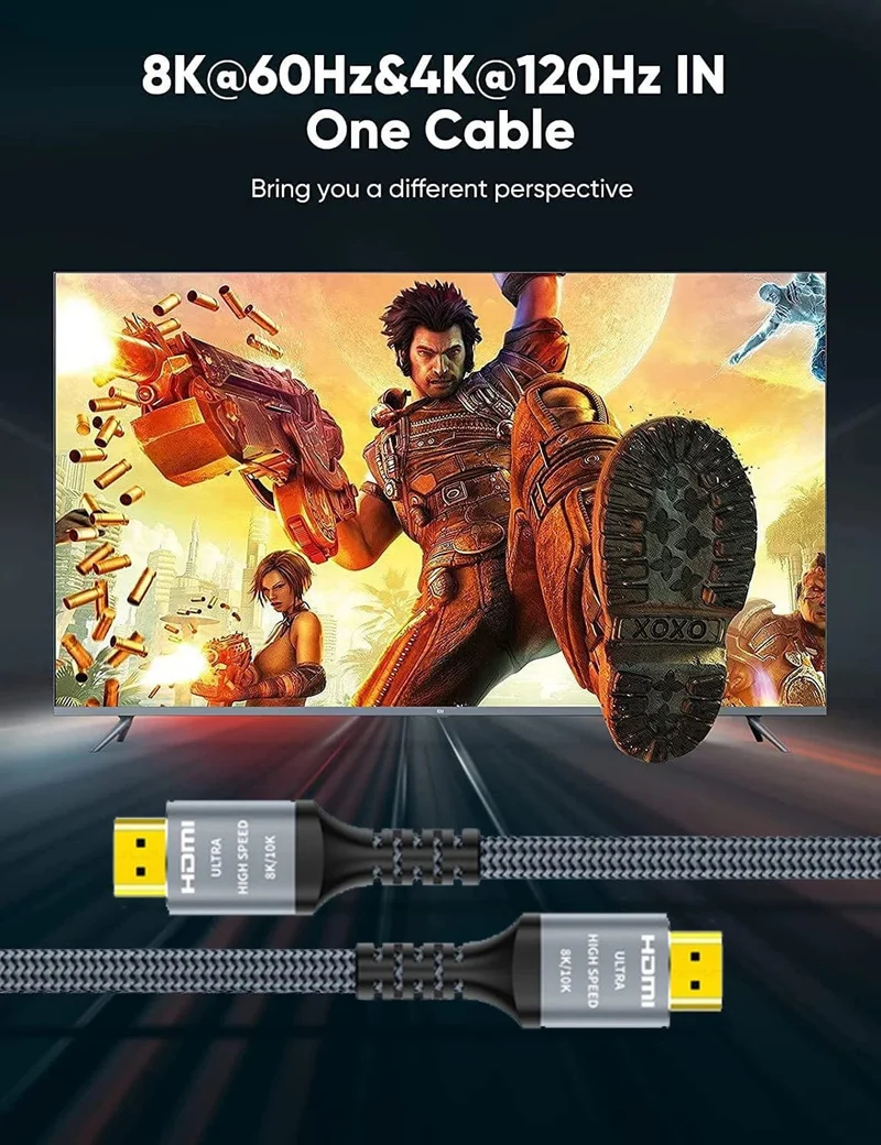 CYANMI HDMI 8K-Kabel für Xiaomi TV-Box PS5 USB-HUB Ultra High Speed ​​Zertifiziert 8K@60Hz HDMI 2.1-Kabel 48Gbps eARC Dolby Vision HD